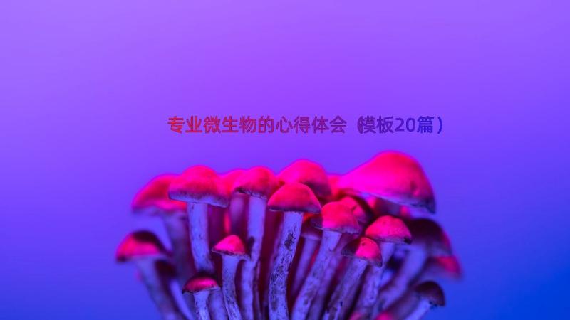 专业微生物的心得体会（模板20篇）