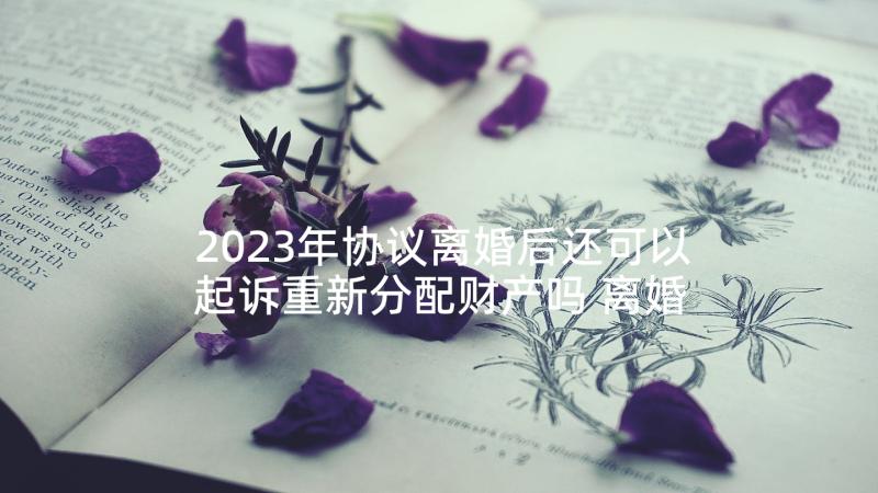 2023年协议离婚后还可以起诉重新分配财产吗 离婚后财产协议书(通用5篇)