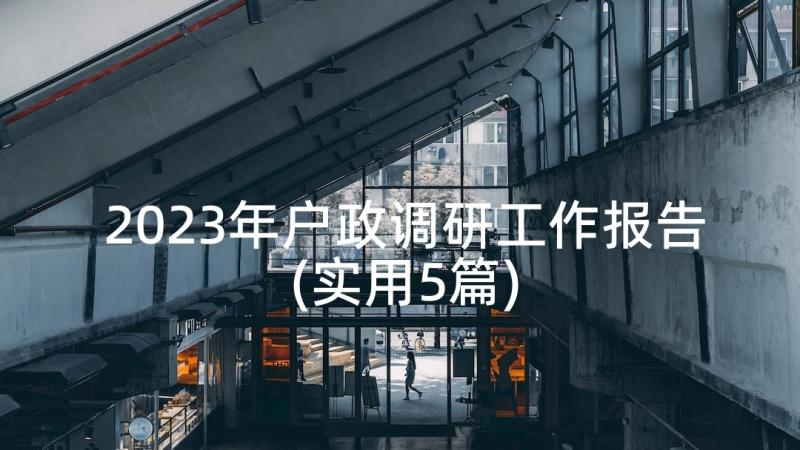 2023年户政调研工作报告(实用5篇)