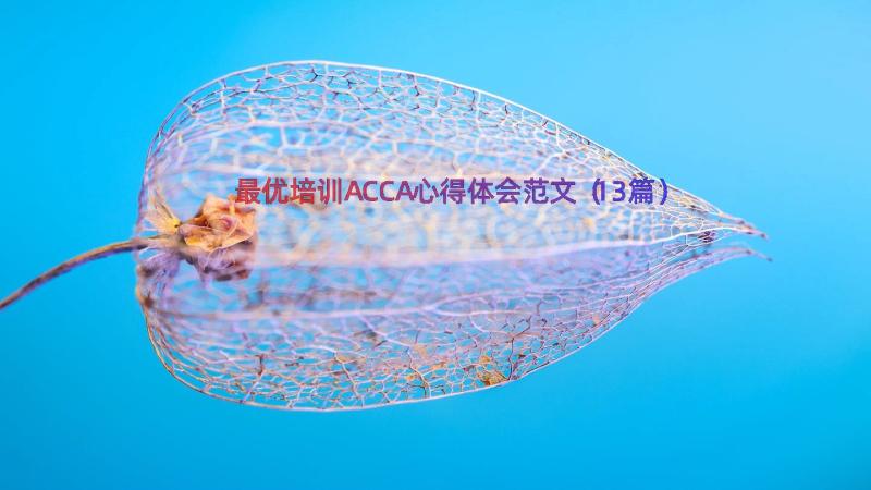 最优培训ACCA心得体会范文（13篇）