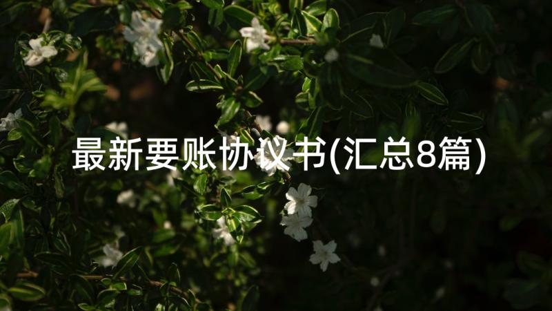 最新要账协议书(汇总8篇)