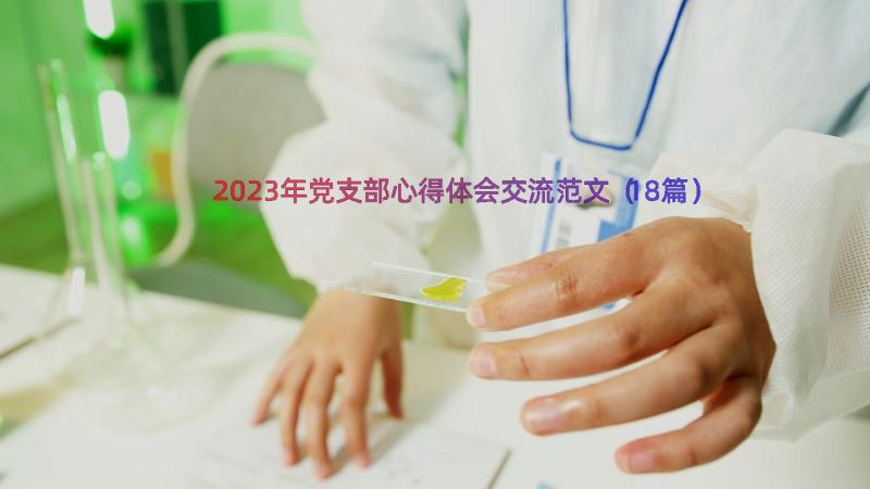 2023年党支部心得体会交流范文（18篇）