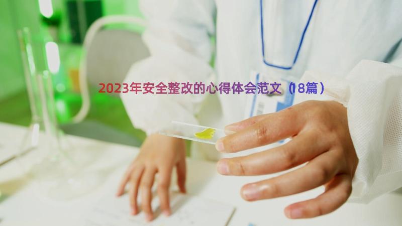 2023年安全整改的心得体会范文（18篇）