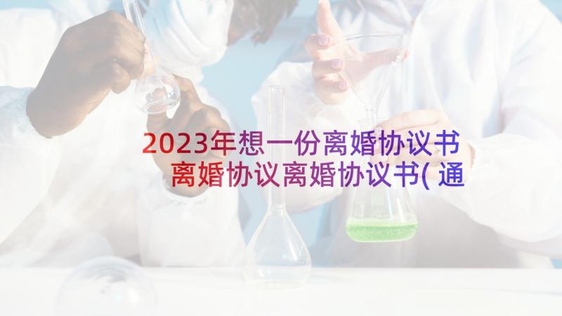 2023年想一份离婚协议书 离婚协议离婚协议书(通用7篇)