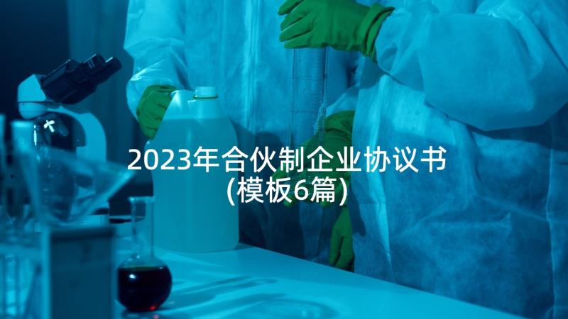 2023年合伙制企业协议书(模板6篇)