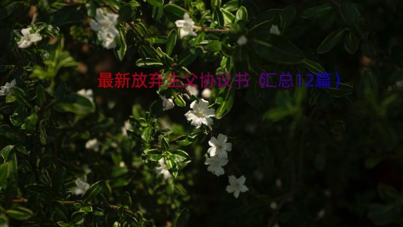 最新放弃生父协议书（汇总12篇）