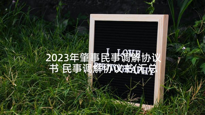 2023年肇事民事调解协议书 民事调解协议书(汇总8篇)