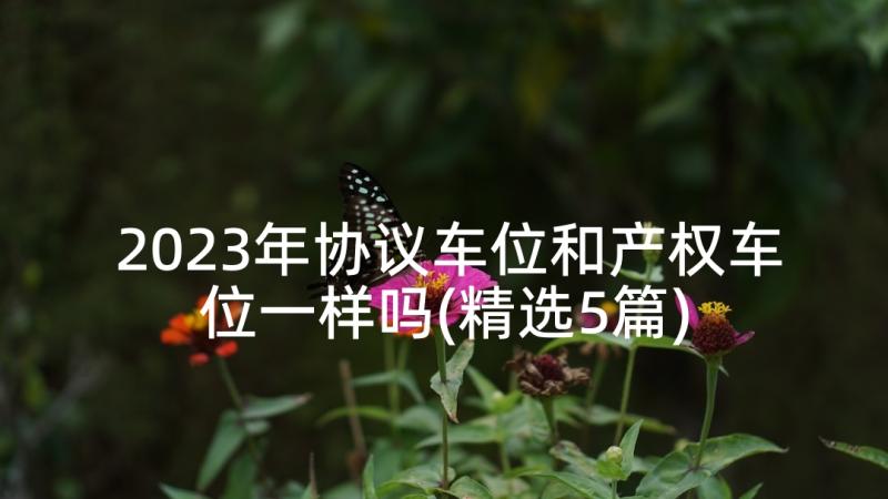 2023年协议车位和产权车位一样吗(精选5篇)