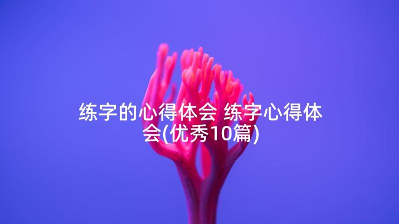 练字的心得体会 练字心得体会(优秀10篇)