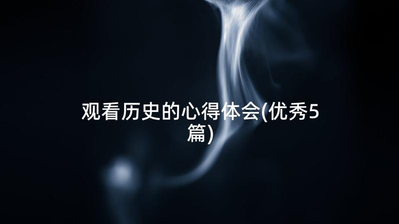 观看历史的心得体会(优秀5篇)