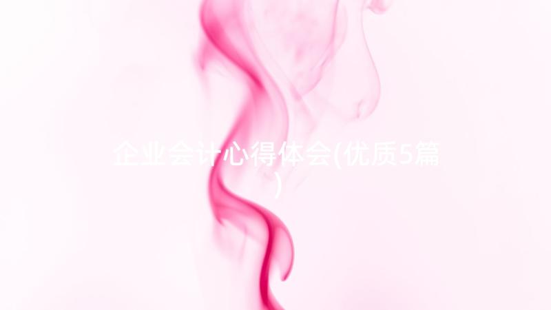 企业会计心得体会(优质5篇)