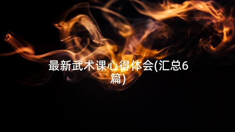 最新武术课心得体会(汇总6篇)