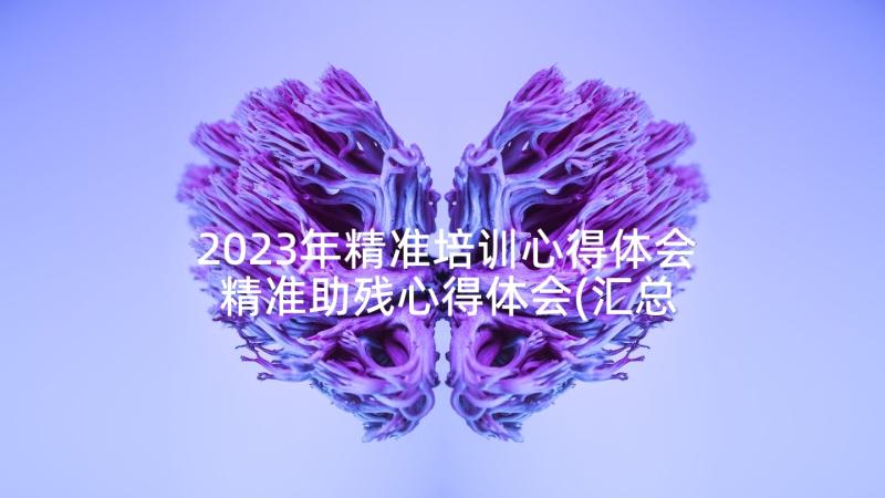 2023年精准培训心得体会 精准助残心得体会(汇总9篇)