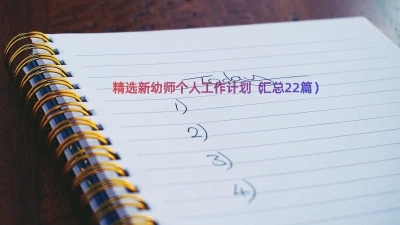 精选新幼师个人工作计划（汇总22篇）