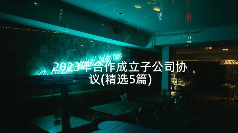 2023年合作成立子公司协议(精选5篇)