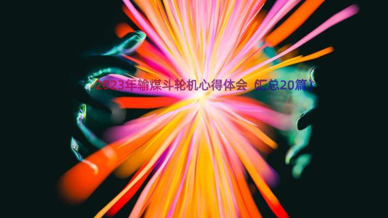 2023年输煤斗轮机心得体会（汇总20篇）