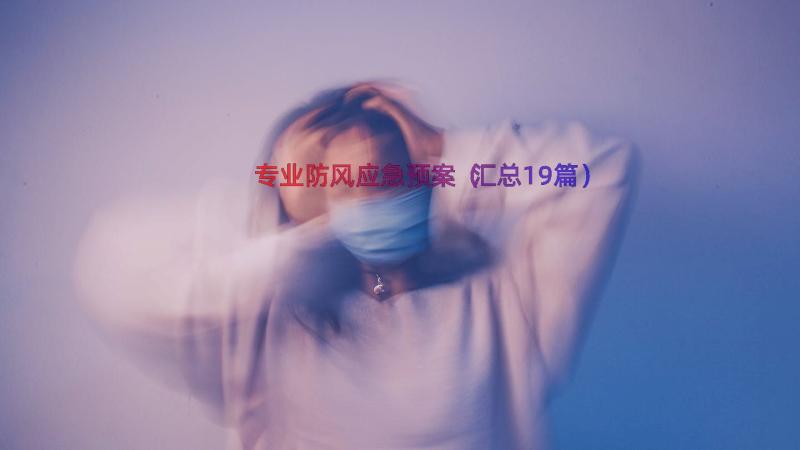 专业防风应急预案（汇总19篇）