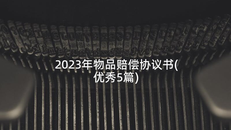 2023年物品赔偿协议书(优秀5篇)