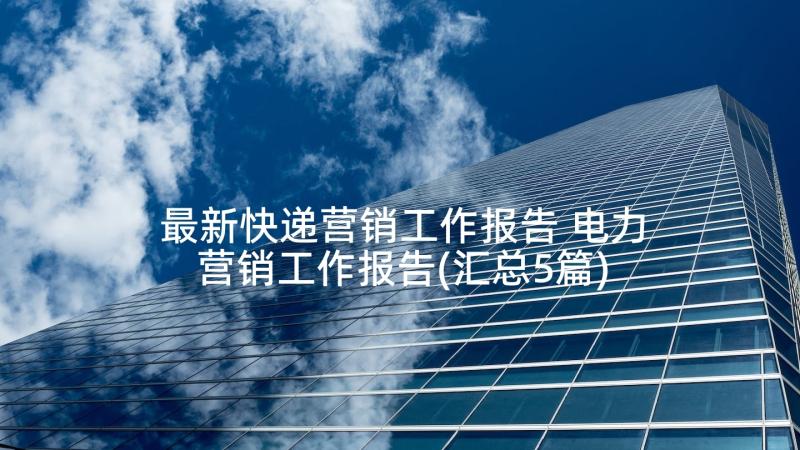 最新快递营销工作报告 电力营销工作报告(汇总5篇)