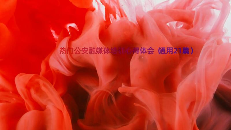 热门公安融媒体培训心得体会（通用21篇）