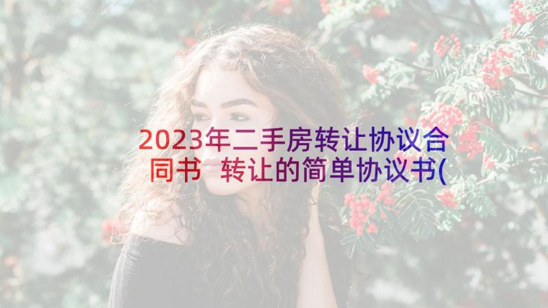 2023年二手房转让协议合同书 转让的简单协议书(汇总5篇)