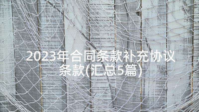 2023年合同条款补充协议条款(汇总5篇)