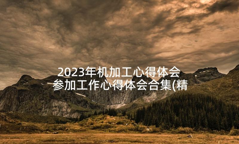 2023年机加工心得体会 参加工作心得体会合集(精选7篇)