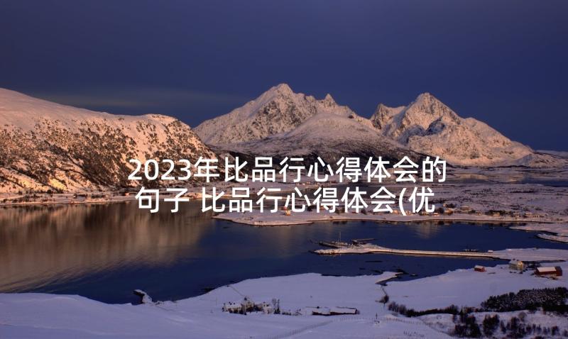 2023年比品行心得体会的句子 比品行心得体会(优秀5篇)