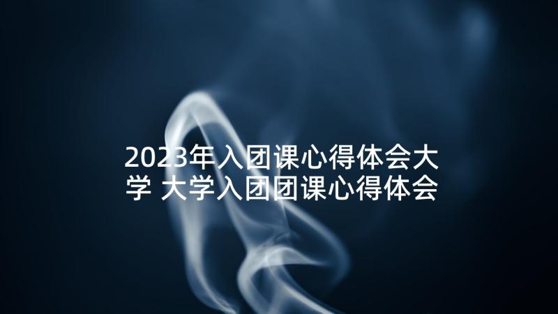 2023年入团课心得体会大学 大学入团团课心得体会(模板6篇)