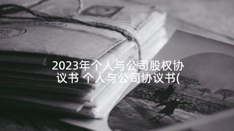 2023年个人与公司股权协议书 个人与公司协议书(汇总5篇)
