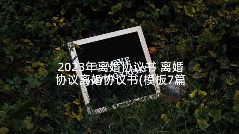 2023年离婚协议书 离婚协议离婚协议书(模板7篇)