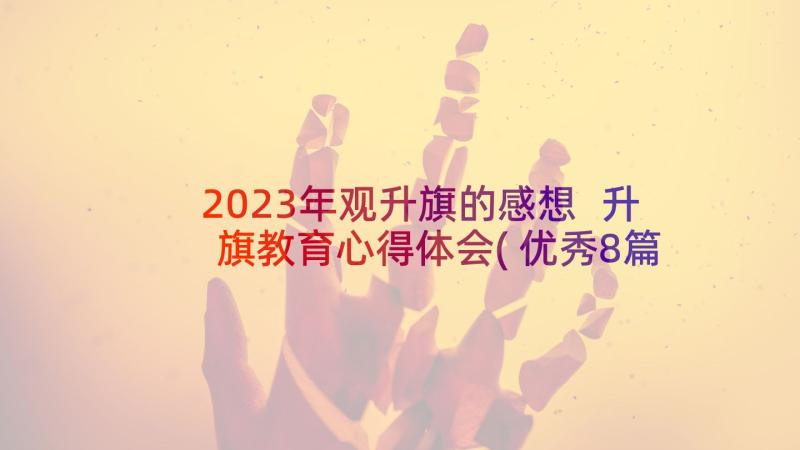 2023年观升旗的感想 升旗教育心得体会(优秀8篇)