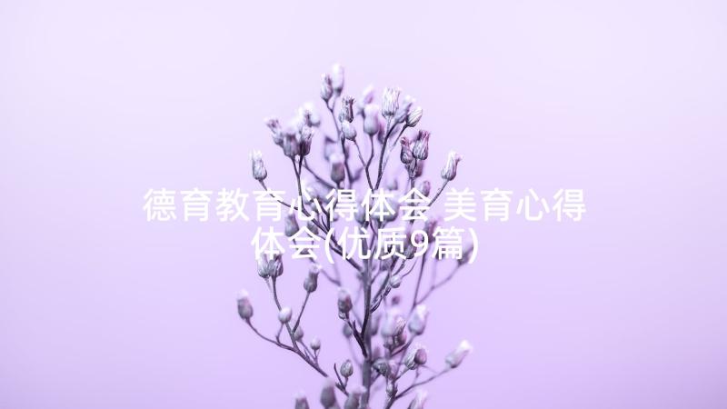 德育教育心得体会 美育心得体会(优质9篇)