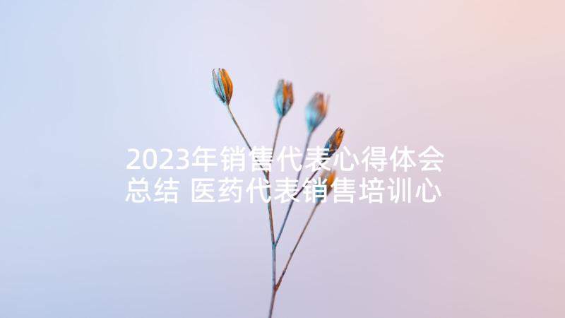 2023年销售代表心得体会总结 医药代表销售培训心得体会(精选5篇)