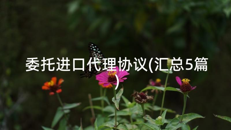 委托进口代理协议(汇总5篇)