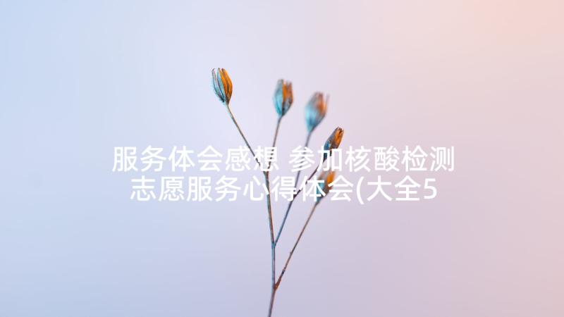 服务体会感想 参加核酸检测志愿服务心得体会(大全5篇)