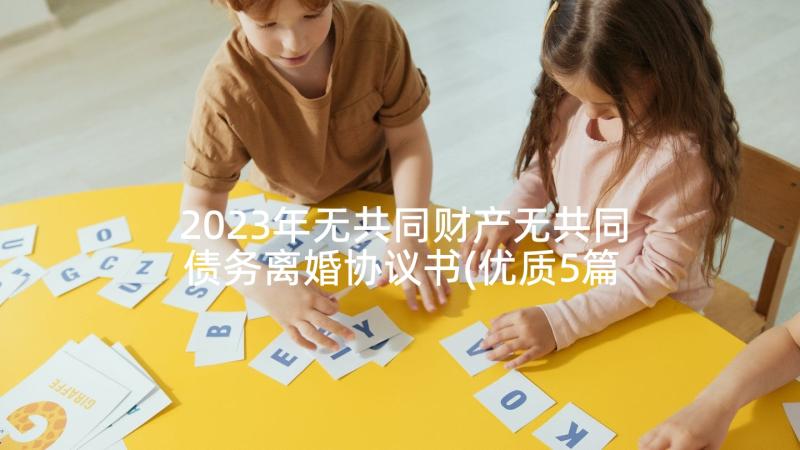 2023年无共同财产无共同债务离婚协议书(优质5篇)