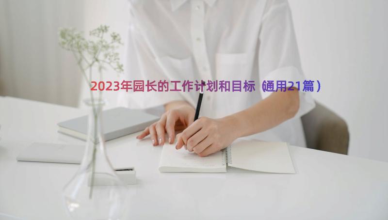 2023年园长的工作计划和目标（通用21篇）