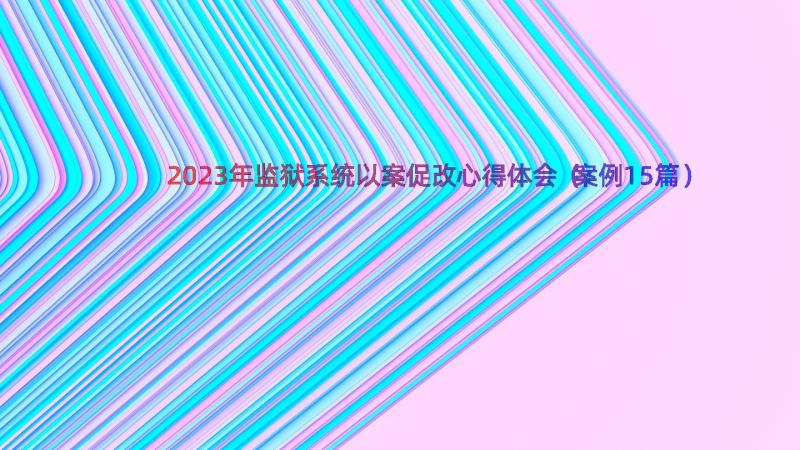 2023年监狱系统以案促改心得体会（案例15篇）