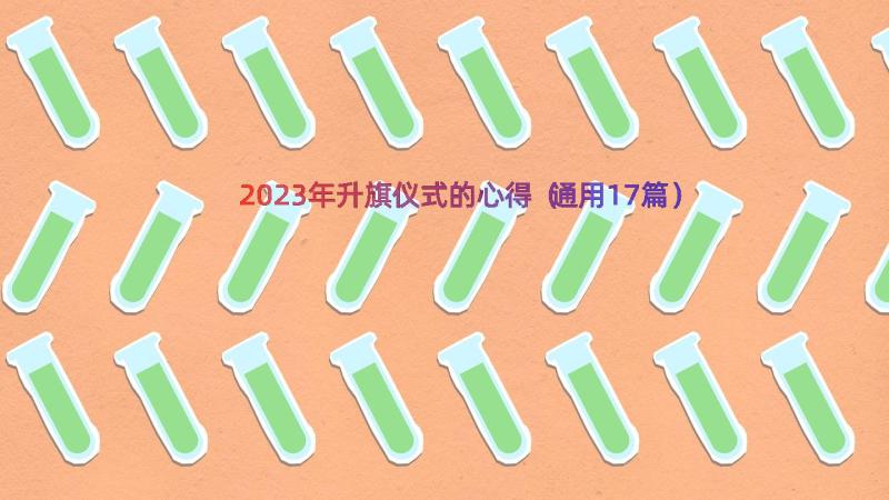 2023年升旗仪式的心得（通用17篇）