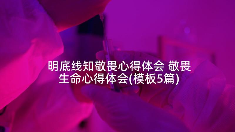 明底线知敬畏心得体会 敬畏生命心得体会(模板5篇)