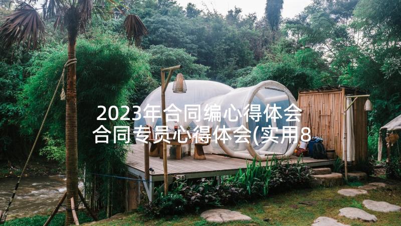 2023年合同编心得体会 合同专员心得体会(实用8篇)