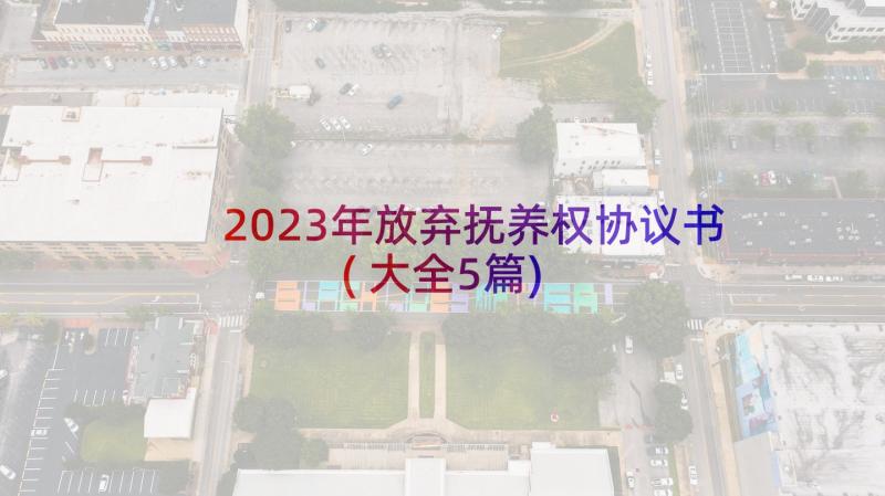 2023年放弃抚养权协议书(大全5篇)