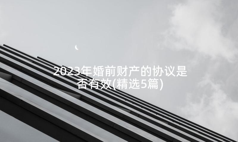 2023年婚前财产的协议是否有效(精选5篇)