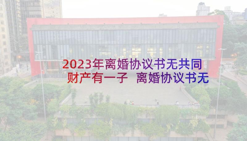 2023年离婚协议书无共同财产有一子 离婚协议书无共同财产(大全6篇)