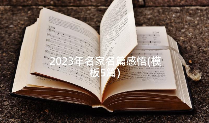 2023年名家名篇感悟(模板5篇)