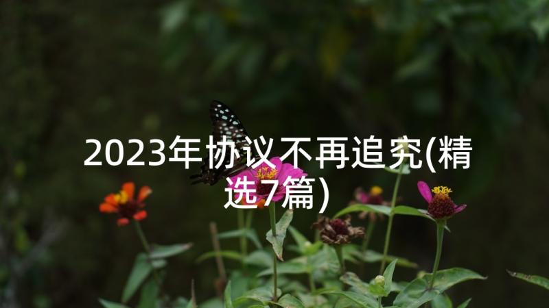 2023年协议不再追究(精选7篇)