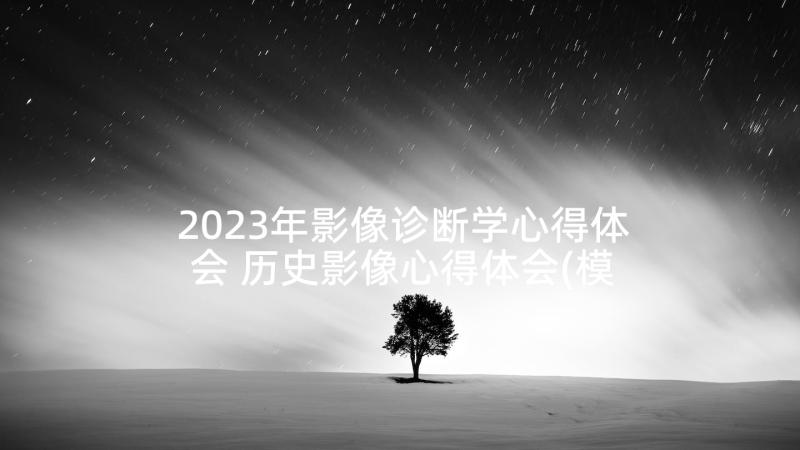 2023年影像诊断学心得体会 历史影像心得体会(模板5篇)