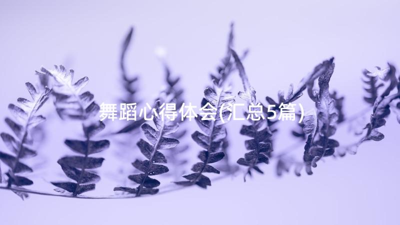 舞蹈心得体会(汇总5篇)