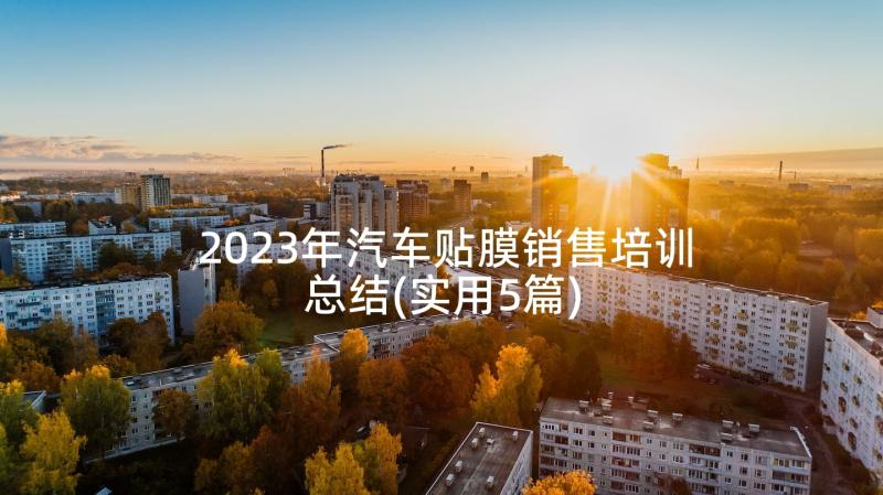 2023年汽车贴膜销售培训总结(实用5篇)